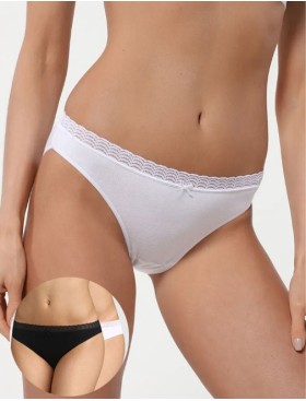 Набор хлопковых трусов Dim ECO 09AJ (2 шт) черный и белый, Цвет: черный/белый, Размеры: XXS/XS