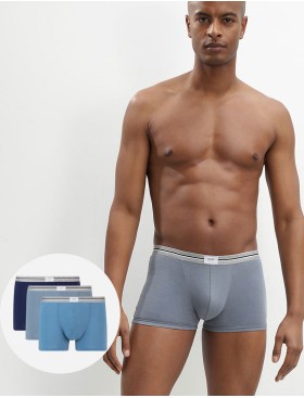Трусы мужские боксеры в наборе (3 шт) Dim 09B7 джинсовый/серый/синий, Цвет: джинсовый/серый/сини, Размеры: L