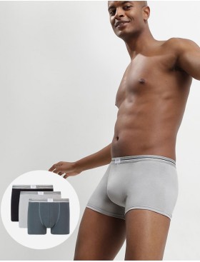 Трусы мужские боксеры в наборе (3 шт) Dim 09B7 серый/гранит/черный, Цвет: серый/гранит/черный, Размеры: M