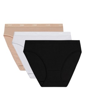 Набор трусов Dim LES POCKETS COTON 4H00/3 белый/телесный/черный - 3 штуки, Цвет: белый/телесный/черны, Размеры: XXS/XS, изображение 3