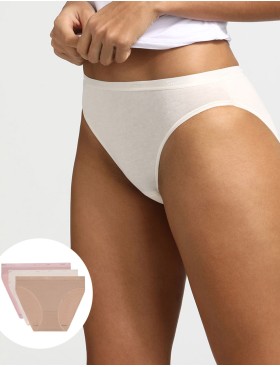 Набор трусов Dim LES POCKETS COTON 4H00/3 телесный/розовый/перламутр - 3 штуки, Цвет: телесный/розовый/пер, Размеры: S/M