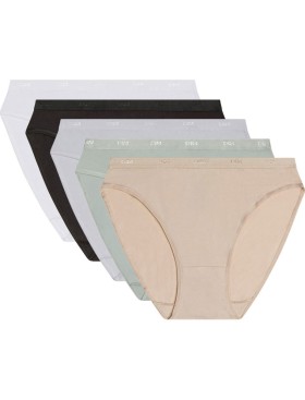 Набор трусов Dim LES POCKETS COTON 4H00/5 черный/телесный/белый/серый - 5 штук, Цвет: черный/телесный/белы, Размеры: S/M, изображение 3