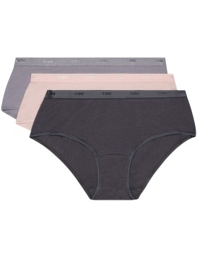 Набор хлопковых трусов Dim LES POCKETS COTON 4H01/3 темно-серый/розовый/серый - 3 штуки, Цвет: темно-серый/розовый/, Размеры: XXS/XS, изображение 5