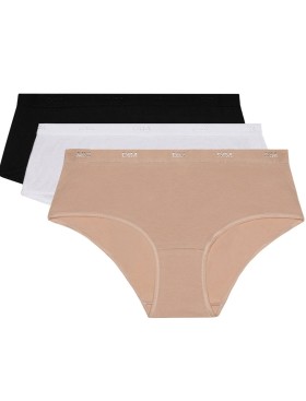 Набор хлопковых трусов Dim LES POCKETS COTON 4H01/3 белый/телесный/черный - 3 штуки, Цвет: белый/телесный/черны, Размеры: XXS/XS, изображение 5