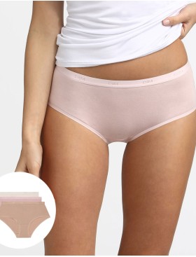 Набор хлопковых трусов Dim LES POCKETS COTON 4H01/3 телесный/розовый/перламутр - 3 штуки, Цвет: телесный/розовый/пер, Размеры: L/XL