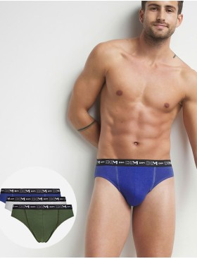 Трусы слипы мужские набор (3 шт) Dim 6595/3 хаки/синий/кварц, Цвет: хаки/синий/кварц, Размеры: M