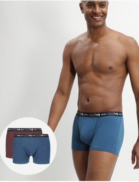 Трусы мужские боксеры набор (2 шт) Dim 6596/2 коричневый/синий, Цвет: коричневый/синий, Размеры: M