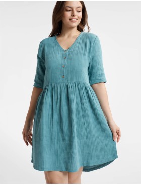 Платье из хлопкового муслина Esotiq LOONY 40606, Цвет: морская волна, Размеры: L