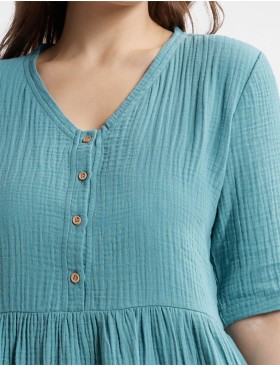 Платье из хлопкового муслина Esotiq LOONY 40606, Цвет: морская волна, Размеры: L, изображение 4