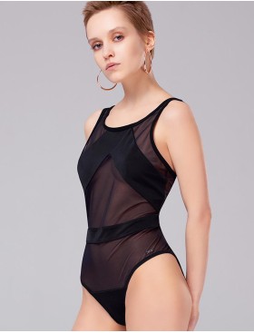 Черный закрытый купальник Opium SF-33, Цвет: черный, Размеры: S