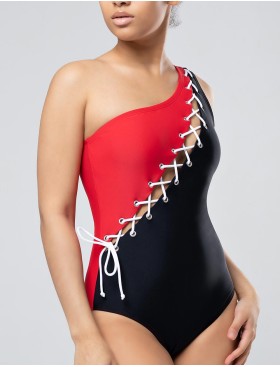 Черно-красный совместный купальник Opium SF-34, Цвет: черно-красный, Размеры: M, изображение 3