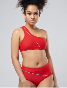 Красный купальник топ + высокие плавки Opium SF-36, Цвет: красный, Размеры: M, изображение 3