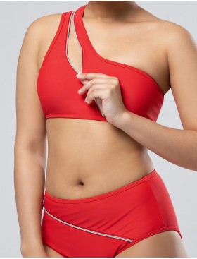 Красный купальник топ + высокие плавки Opium SF-36, Цвет: красный, Размеры: M, изображение 4