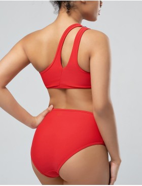 Красный купальник топ + высокие плавки Opium SF-36, Цвет: красный, Размеры: M, изображение 5