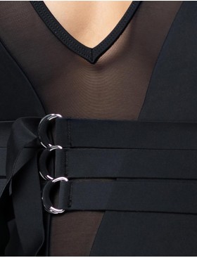 Черный слитный купальник на молнии Opium SF-38, Цвет: черный, Размеры: S, изображение 4