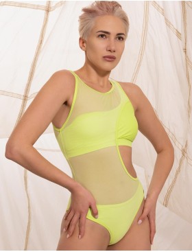 Купальник оригинального кроя Opium SF-63, Цвет: желто-зеленый, Размеры: S