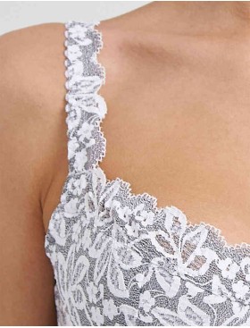 Бюстгальтер балконет кружево биколор Simona M 608 рябушка, Цвет: рябушка, Размеры: 90B, изображение 4