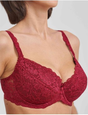 Бюстгальтер балконет пуш-ап Simona M 870 румба, Цвет: румба, Размеры: 90D, изображение 4