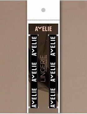 Бретель тканевая с логотипом Amelie 2114 12 мм черный, Цвет: черный, Размеры: UN