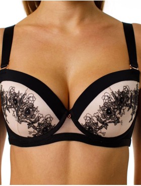 Формованный бюстгальтер с вышивкой Coquette Revue GEISHA 54125-18, Цвет: черный, Размеры: 70C