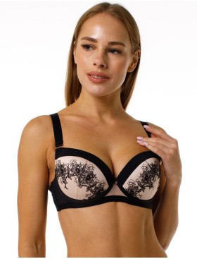 Формованный бюстгальтер с вышивкой Coquette Revue GEISHA 54125-18, Цвет: черный, Размеры: 70C, изображение 3