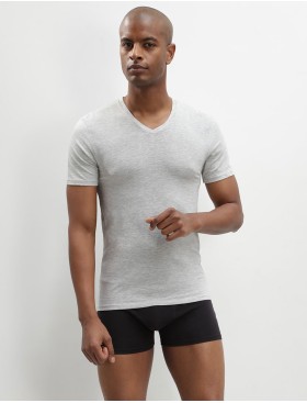 Футболка мужская в наборе (2 шт) Dim 0A6E белый/серый, Цвет: белый/серый, Размеры: M, изображение 4