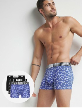 Набор мужских боксеров (3 шт) Dim 0C6D синий/черный/котильон, Цвет: синий/черный/котильо, Размеры: M