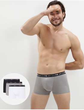 Набор мужских боксеров (3 шт) Dim 6596/3 белый/серый/черный, Цвет: белый/серый/черный, Размеры: M