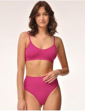 Высокие стринги в рубчик MY PE055 barbie, Цвет: фуксия, Размеры: S, изображение 3