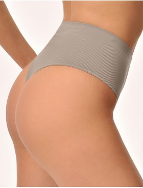 Высокие стринги в рубчик MY PE055 mist, Цвет: серый, Размеры: S, изображение 2