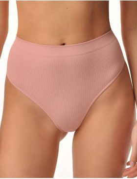 Высокие стринги в рубчик MY PE055 quartz, Цвет: розовый, Размеры: S