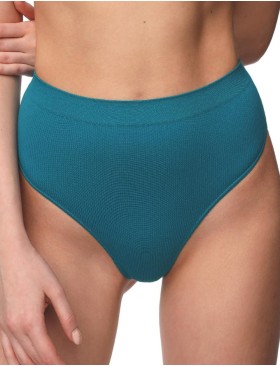 Высокие стринги в рубчик MY PE055 seaport, Цвет: сине-зеленый, Размеры: S