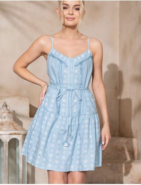 Короткий сарафан хлопок Mia-Amore CINDY 1841, Цвет: голубой, Размеры: M, изображение 3