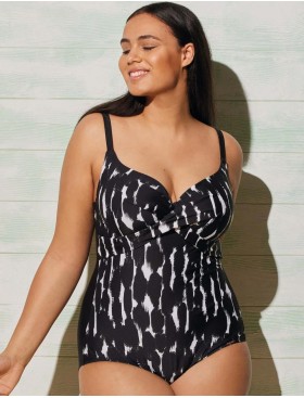 Слитный купальник с формованной чашкой Ysabel Mora 82232 JASPED, Цвет: черный/белый, Размеры: 80E
