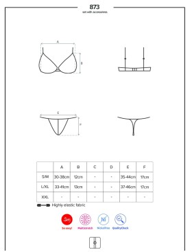 Сексуальный комплект Obsessive 873 SEA, Цвет: черный, Размеры: L/XL, изображение 5