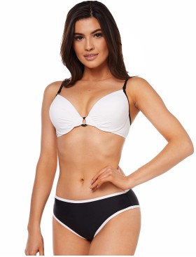 Открытый черно-белый купальник Ewlon A.8070_965, Цвет: черный, Размеры: 75D