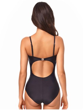 Черно-белый слитный купальник Ewlon K.8083_965, Цвет: черный, Размеры: S, изображение 3