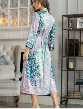 Длинный халат из атласа Mia-Amore GEOMETRY 7009, Цвет: мульти, Размеры: L/XL, изображение 2