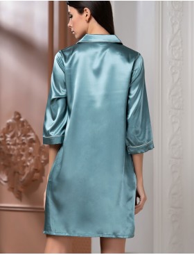 Атласная ночная рубашка Mia-Mella JULIA 8737 изумруд, Цвет: изумруд, Размеры: M, изображение 2