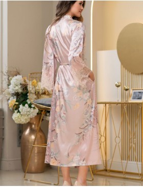 Шелковый халат кимоно Mia-Amore MILINDA 3729, Цвет: жемчужно-розовый, Размеры: 2XL/3XL, изображение 2