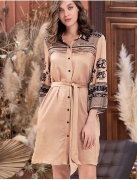 Домашняя рубашка Mia-Amore RIANNA 1857, Цвет: песочный, Размеры: S