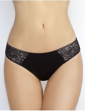 Трусы слипы низкой посадки Senselle PLATINUM 22005 черный/серебристый пион, Цвет: черный/пион, Размеры: L