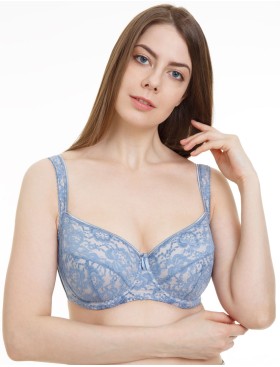 Бюстгальтер мягкий с подкроем Lina A 6017 / 6117 ниагара-серебристый пион, Цвет: ниагара/пион, Размеры: 75D, изображение 2