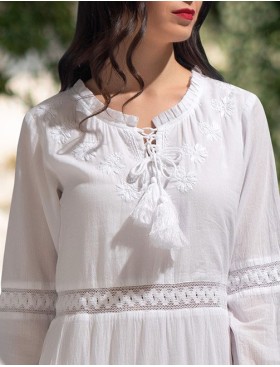 Платье-туника из хлопка Mia-Amore ARGENTINA 1755, Цвет: белый, Размеры: M, изображение 3