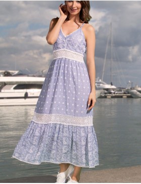 Длинный хлопковый сарафан Mia-Amore DOMINICANA 6903, Цвет: голубой, Размеры: M