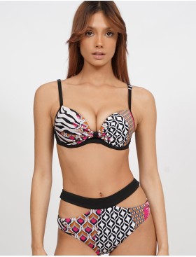 Раздельный купальник с гелевым пуш-ап UNICONF CB284 ESCAPE INTO THE JUNGLE, Цвет: черный, Размеры: 75C