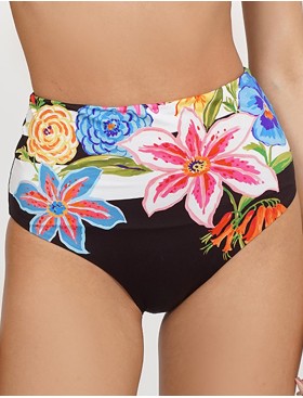 Высокие женские плавки UNICONF CBC293 DREAMY GARDEN, Цвет: черный, Размеры: M