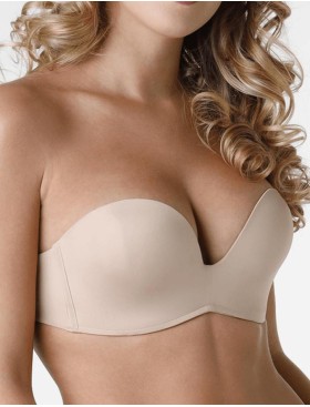 Гладкий бюстгальтер без бретелей Wonderbra W032D бежевый, Цвет: бежевый, Размеры: 85I