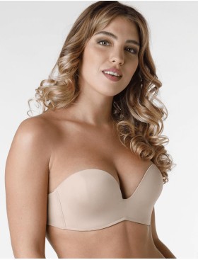 Гладкий бюстгальтер без бретелей Wonderbra W032D бежевый, Цвет: бежевый, Размеры: 85I, изображение 3