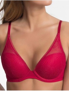 Бюстгальтер пуш-ап Wonderbra W06S9 вишня, Цвет: вишня, Размеры: 75F